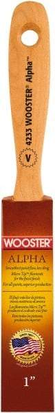 Wooster Brush - 1" Flat Synthetic Varnish Brush - 2-3/16" Bristle Length, 6-1/2" Maple Beavertail Handle - Eagle Tool & Supply