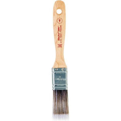 Wooster Brush - 1" Flat Nylon/Polyester Varnish Brush - 2-3/16" Bristle Length, 6-1/2" Maple Beavertail Handle - Eagle Tool & Supply