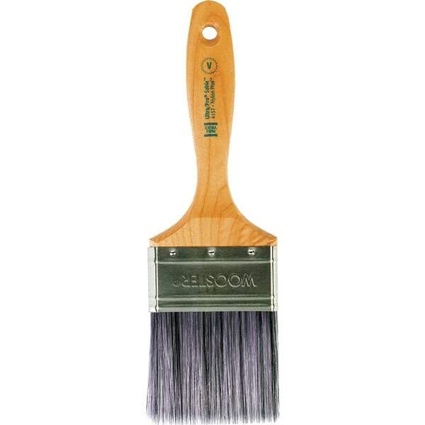 Wooster Brush - 3" Flat Synthetic Varnish Brush - 3-3/16" Bristle Length, 6-1/2" Maple Beavertail Handle - Eagle Tool & Supply