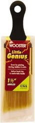 Wooster Brush - 1-1/2" Flat Synthetic General Purpose Paint Brush - 2-3/16" Bristle Length, 2-1/2" Plastic Short Handle - Eagle Tool & Supply