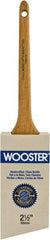 Wooster Brush - 2-1/2" Angled Hog Sash Brush - 2-7/16" Bristle Length, 8" Maple Rattail Handle - Eagle Tool & Supply