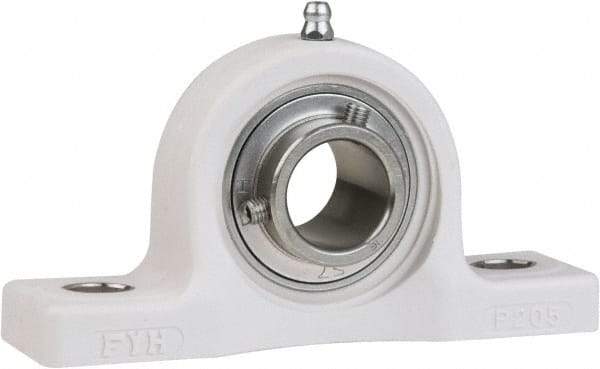 Value Collection - 3/4" ID, 5" OAL x 2-19/32" OAH Pillow Block - 1,495 Lb Static Cap, 2,877 Lb Dyn Cap, 3-3/4" Btw Mnt Hole Ctrs, 1-5/16" Base-to-Ctr Ht, Thermoplastic - Eagle Tool & Supply