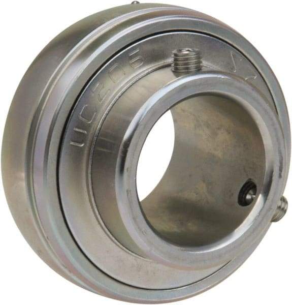 Value Collection - 5/8" ID x 1.575" OD, 2,877 Lb Dynamic Capacity, Ball Bearing Insert Insert Bearing - Zinc Chromate Plated Steel Insert, 0.512" Race Width, 1,495 Lb Static Capacity - Eagle Tool & Supply