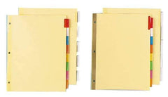 UNIVERSAL - 8-1/2 x 11" 8 Tabs, Double Side Gold Mylar Reinforced, Insertable Extended Tab Indexes - Multicolor Tabs, Buff Folder - Eagle Tool & Supply