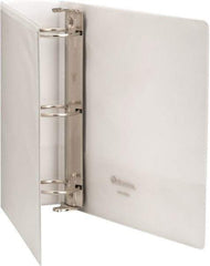 UNIVERSAL - 3" Sheet Capacity, 8-1/2 x 11", Round Ring Economy View Binder - Clear Matte Finish Overlay, White - Eagle Tool & Supply