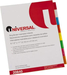 UNIVERSAL - 8-1/2 x 11" 8 Tabs, Single Sided Clear Mylar Reinforced Binding Edge, Insertable Tab Economy Indexes - Multicolor Tabs, Buff Folder - Eagle Tool & Supply