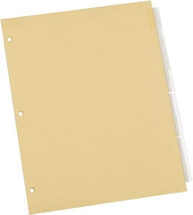 UNIVERSAL - 8-1/2 x 11" 8 Tabs, Single Sided Clear Mylar Reinforced Binding Edge, Insertable Tab Economy Indexes - Clear Tabs, Buff Folder - Eagle Tool & Supply