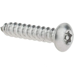 Value Collection - #6 Button Head Pin In Torx Sheet Metal Screw - Stainless Steel, 3/4" Length Under Head, Grade 18-8, T10 Drive - Eagle Tool & Supply