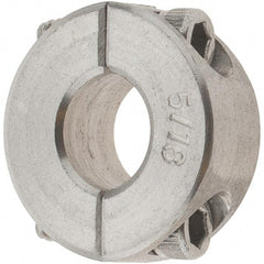 Value Collection - 5/16" Bore, Stainless Steel, Two Piece Shaft Collar - 11/16" Outside Diam, 5/16" Wide - Eagle Tool & Supply
