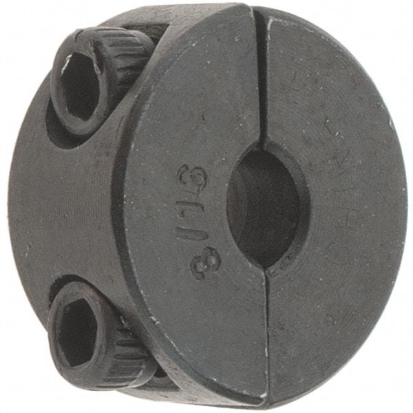 Value Collection - 3/16" Bore, Steel, Two Piece Shaft Collar - 11/16" Outside Diam, 5/16" Wide - Eagle Tool & Supply