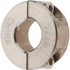 Value Collection - 7/16" Bore, Stainless Steel, Two Piece Shaft Collar - 15/16" Outside Diam, 3/8" Wide - Eagle Tool & Supply