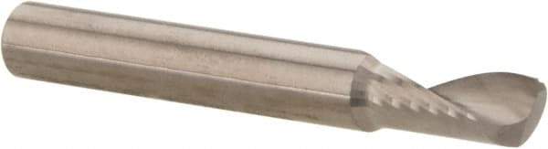 Accupro - 3/16" Cutting Diam x 3/8" Length of Cut, 1 Flute, Upcut Spiral Router Bit - Uncoated, Right Hand Cut, Solid Carbide, 1-1/2" OAL x 3/16" Shank Diam, Single Edge, 22° Helix Angle - Eagle Tool & Supply
