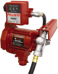 Tuthill - 20 GPM, 3/4" Hose Diam, AC Tank Pump with Manual Nozzle & 807C Meter - 1-1/4" Inlet, 3/4" Outlet, 115 Volts, 12' Hose Length, 1/3 hp - Eagle Tool & Supply
