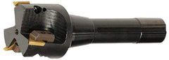 APT - 1-5/8" Cut Diam, 0.65" Max Depth of Cut, 3/4" Shank Diam, 3-7/8" OAL, Indexable Square Shoulder End Mill - TPC 32..., TPG 32., TPU 32. Inserts, Weldon Shank, 90° Lead Angle, Series Tri-Dex - Eagle Tool & Supply