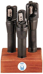 APT - 1 to 1-1/2" Cutting Diam, R8 Shank, IndexableRound Inserted End Mill Set - EMR Carbide Toolholder, Series Tri-Dex - Eagle Tool & Supply