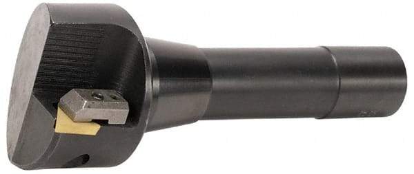 APT - 2" Cutting Diam, 3/4" Shank Diam, TPG 32 Insert, Indexable Fly Cutter - KT Toolholder, 90° Cutting Angle, Positive Rake, Weldon Flat, Series Uno-Dex - Eagle Tool & Supply