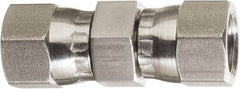 Made in USA - 3/4" Tube OD, 37° Stainless Steel Flared Tube Swivel Nut Union - 1-1/16-12 Female Flare x Female Flare Ends - Eagle Tool & Supply