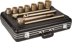 Ampco - 11 Piece 3/4" Drive Socket Set - 6 Points, 36mm to 60mm Range, Metric Measurement Standard - Eagle Tool & Supply