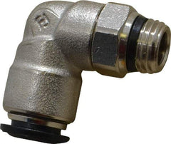 Alpha Technologies - 10mm Outside Diam, 1/4 Universal, Nickel Plated Brass Push-to-Connect Tube Male Swivel Elbow - 250 Max psi, Tube to Universal Thread Connection, Buna O-Ring - Eagle Tool & Supply