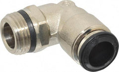 Alpha Technologies - 10mm Outside Diam, 3/8 Universal, Nickel Plated Brass Push-to-Connect Tube Male Swivel Elbow - 250 Max psi, Tube to Universal Thread Connection, Buna O-Ring - Eagle Tool & Supply