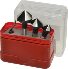 Vargus - 4 Piece, 1/2 to 13/16" Head Diam, Single End Countersink Set - Eagle Tool & Supply