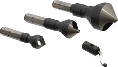 Vargus - 4 Piece, 5/16 to 13/16" Head Diam, Single End Countersink Set - Eagle Tool & Supply