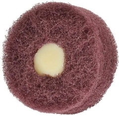 Merit Abrasives - 2" Diam, Medium Mounted Scrubber Buffing Wheel - 3 Ply, Very Fine Grade, 1/4" Shank Diam, 12,000 RPM - Eagle Tool & Supply