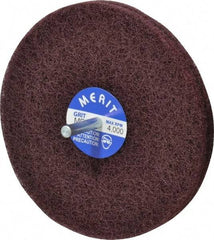 Merit Abrasives - 5" Diam, Medium Mounted Scrubber Buffing Wheel - 2 Ply, Medium Grade, 1/4" Shank Diam, 4,000 RPM - Eagle Tool & Supply