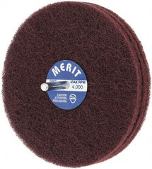 Merit Abrasives - 5" Diam, Medium Mounted Scrubber Buffing Wheel - 3 Ply, Very Fine Grade, 1/4" Shank Diam, 4,000 RPM - Eagle Tool & Supply
