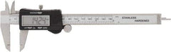 Value Collection - 0 to 150mm Range, 0.01mm Resolution, Electronic Caliper - Steel with Steel Jaws, 0.001" Accuracy - Eagle Tool & Supply