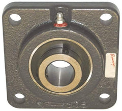 Browning - 1-1/4" ID, 4-1/4" OAL x 4-1/4" OAH 4-Bolt Flange - 2,567 Lb Static Cap, 4,381 Lb Dyn Cap, 3-1/4" Btw Mnt Hole Ctrs, Cast Iron - Eagle Tool & Supply