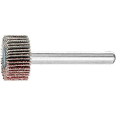 PFERD - 3/4" Diam x 3/8" Face Width, Aluminum Oxide Coated Mounted Flap Wheel - 1/4" Shank Mount, 80 Grit, 38,100 Max RPM - Eagle Tool & Supply