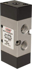 ARO/Ingersoll-Rand - 1/4" Inlet x 1/4" Outlet, Pilot Actuator, Spring Return, 2 Position, Body Ported Solenoid Air Valve - 0.7 CV, 4 Way, 140 psi, 122° Max Temp, 15° Min Temp - Eagle Tool & Supply