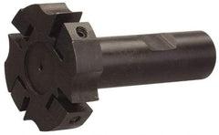 APT - Shank Connection, 3/8" Cutting Width, 7/16" Depth of Cut, 2" Cutter Diam, 4 Tooth Indexable Slotting Cutter - 1" Shank Diam, SM24 Toolholder, CTA 2 Insert, Right Hand Cutting Direction - Eagle Tool & Supply