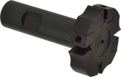 APT - Shank Connection, 0.485" Cutting Width, 9/16" Depth of Cut, 2" Cutter Diam, 4 Tooth Indexable Slotting Cutter - 3/4" Shank Diam, SM24 Toolholder, CTA 4 Insert, Right Hand Cutting Direction - Eagle Tool & Supply
