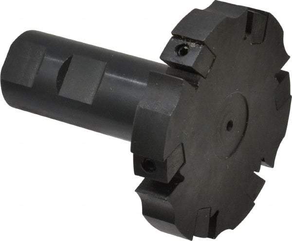 APT - Shank Connection, 3/8" Cutting Width, 15/16" Depth of Cut, 3" Cutter Diam, 6 Tooth Indexable Slotting Cutter - 1" Shank Diam, SM36 Toolholder, CTA 2 Insert, Right Hand Cutting Direction - Eagle Tool & Supply