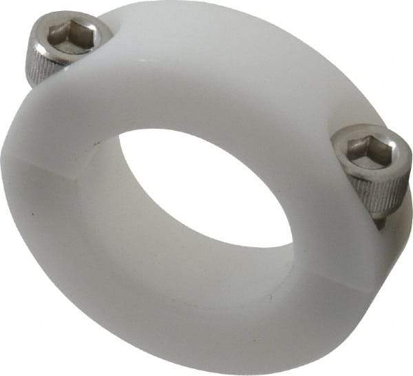 Climax Metal Products - 1" Bore, Plastic, Two Piece Clamping Shaft Collar - 1-3/4" Outside Diam, 1/2" Wide - Eagle Tool & Supply