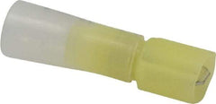 3M - 12 to 10 AWG, Nylon Heat Shrink, Fully Insulated, Male Wire Disconnect - 1/4 Inch Wide Tab, Yellow, RoHS 2011/65/EU Compliant - Eagle Tool & Supply