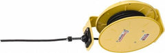 Conductix - 16 AWG, 20' Cable Length, Cord & Cable Reel with Bare End - 3 Outlets, NEMA 5-15R, 10 Amps, SEOW-A Cable, Yellow Reel, Spring Driven Reel - Eagle Tool & Supply