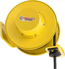 Conductix - 10 AWG, 40' Cable Length, Cord & Cable Reel with Bare End - 3 Outlets, NEMA 5-20R, 25 Amps, SEOW-A Cable, Yellow Reel, Spring Driven Reel - Eagle Tool & Supply
