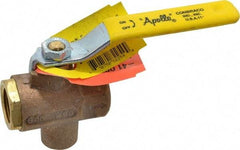 Apollo - 1/2" Pipe, Full Port, Bronze Standard Ball Valve - 2 Piece, Inline - One Way Flow, FNPT x FNPT Ends, Lever Handle, 125 WOG - Eagle Tool & Supply