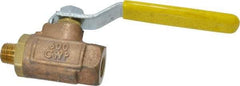 Apollo - 1/4" Pipe, Standard Port, Bronze Standard Ball Valve - 2 Piece, Inline - One Way Flow, MNPT x FNPT Ends, Lever Handle, 600 WOG, 150 WSP - Eagle Tool & Supply