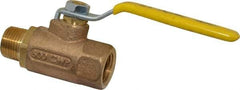 Apollo - 1/2" Pipe, Standard Port, Bronze Standard Ball Valve - 2 Piece, Inline - One Way Flow, MNPT x FNPT Ends, Lever Handle, 600 WOG, 150 WSP - Eagle Tool & Supply