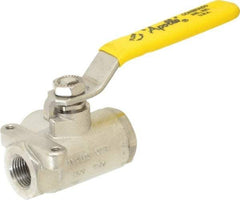 Apollo - 3/8" Pipe, Standard Port, Stainless Steel Standard Ball Valve - 2 Piece, Three Way, FNPT x FNPT Ends, Lever Handle, 800 WOG - Eagle Tool & Supply
