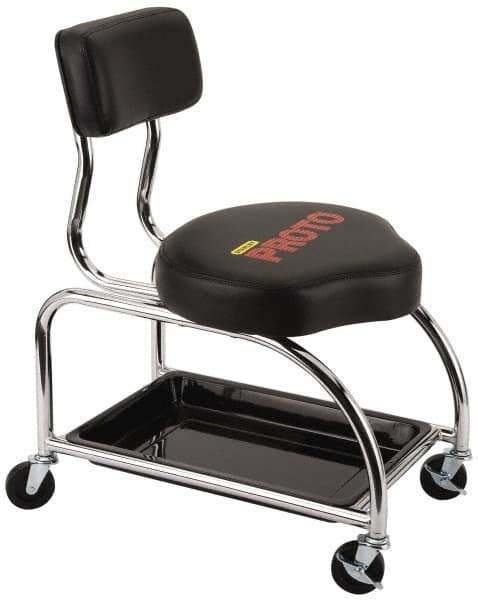 Proto - 500 Lb Capacity, 4 Wheel Heavy-Duty Tool Trolley - Chrome Steel, 9-1/2" Long x 18" High x 6" Wide - Eagle Tool & Supply