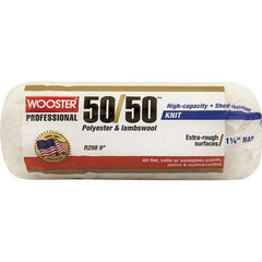 Wooster Brush - 1-1/4" Nap, 9" Wide Paint Roller - Extra-Rough Texture, Wool/Poly Blend - Eagle Tool & Supply