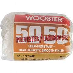 Wooster Brush - 1/2" Nap, 4" Wide Paint Roller - Semi-Rough Texture, Wool/Poly Blend - Eagle Tool & Supply