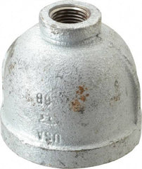Made in USA - Class 150, 2 x 1/2" Galvanized Pipe Reducing Coupling - Threaded, Malleable Iron - Eagle Tool & Supply