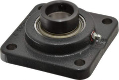 Browning - 1-1/4" ID, 4-1/4" OAL x 4-1/4" OAH 4-Bolt Flange - 2,567 Lb Static Cap, 4,381 Lb Dyn Cap, 3-1/4" Btw Mnt Hole Ctrs, Cast Iron - Eagle Tool & Supply