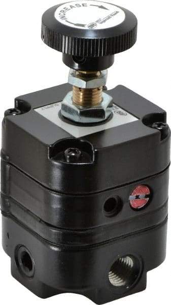 ARO/Ingersoll-Rand - 1/4 NPT Port, 14 CFM, Zinc Precision Constant Bleed Regulator - 2 to 60 psi Range, 150 Max psi Supply Pressure, 1/4" Gauge Port Thread, 2.12" Wide x 4.55" High - Eagle Tool & Supply